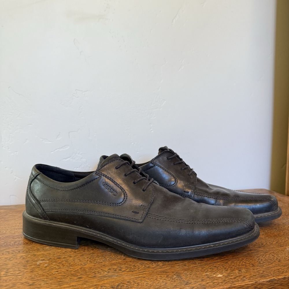 ECCO New Jersey Bicycle Toe Tie Mens Size 13 US 47 EU Black Oxford Lace Up Golf